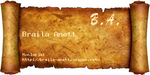 Braila Anett névjegykártya